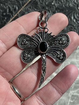 Faceted Black Onyx Dragonfly Stone Jewelry Crystal Pendant #7RUvDCOdFCE