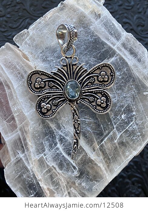 Faceted Blue Topaz Dragonfly Stone Jewelry Crystal Pendant - #ZFMZ6ZnOctw-4