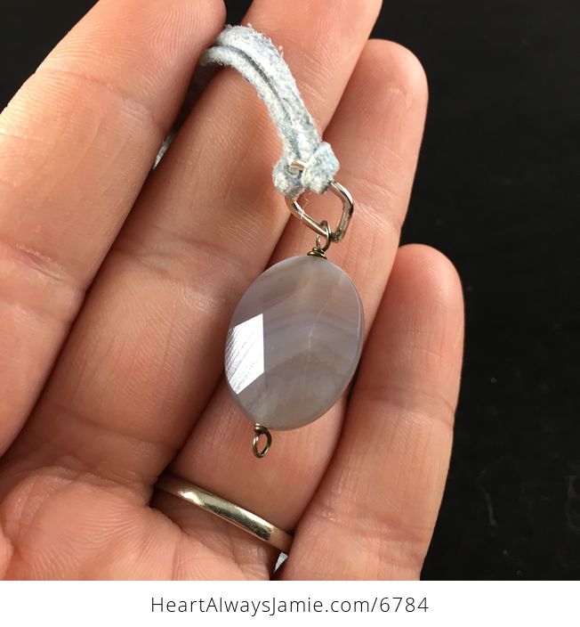 Faceted Botswana Agate Stone Jewelry Pendant Necklace - #JLHCkfr79ww-2