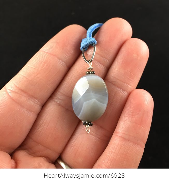 Faceted Botswana Agate Stone Jewelry Pendant Necklace - #d2vQ2sIaHM4-3