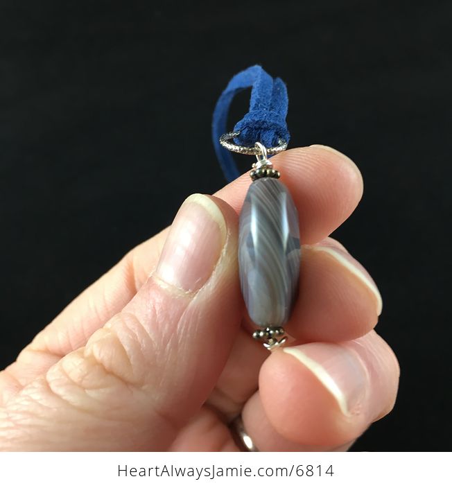 Faceted Botswana Agate Stone Jewelry Pendant Necklace - #o7CQaIjCUbE-3