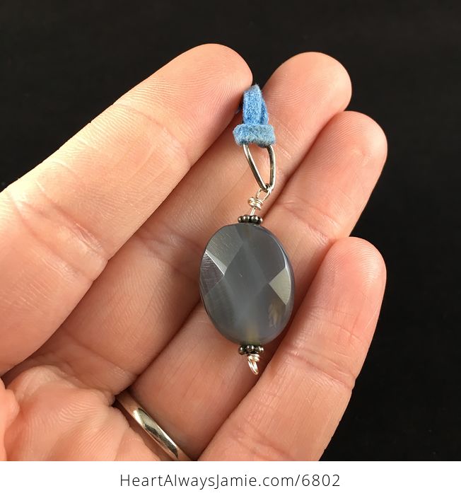 Faceted Botswana Agate Stone Jewelry Pendant Necklace - #qNK3P6hzJSQ-2