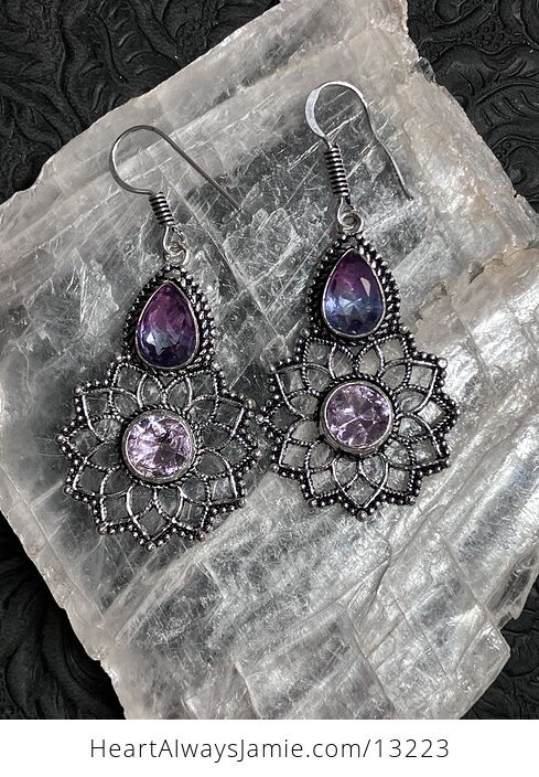 Faceted Gems Bohemian Styled Mandala Earrings Stone Crystal Jewelry - #CjTqhUxABNY-3