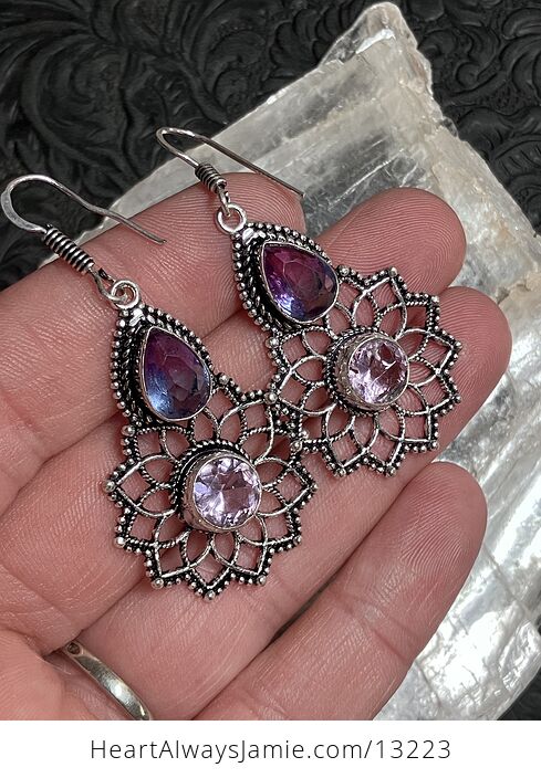 Faceted Gems Bohemian Styled Mandala Earrings Stone Crystal Jewelry - #CjTqhUxABNY-5