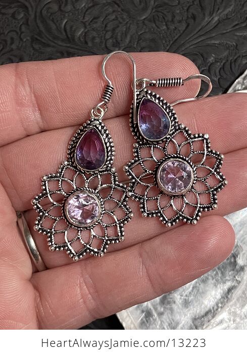 Faceted Gems Bohemian Styled Mandala Earrings Stone Crystal Jewelry - #CjTqhUxABNY-2