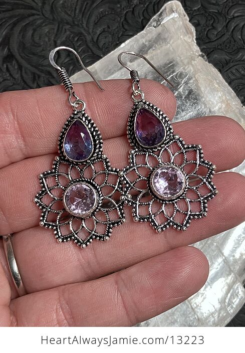 Faceted Gems Bohemian Styled Mandala Earrings Stone Crystal Jewelry - #CjTqhUxABNY-1