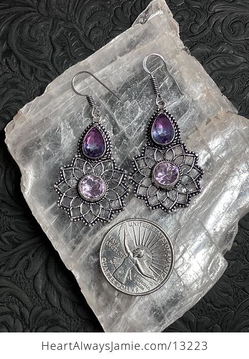 Faceted Gems Bohemian Styled Mandala Earrings Stone Crystal Jewelry - #CjTqhUxABNY-4