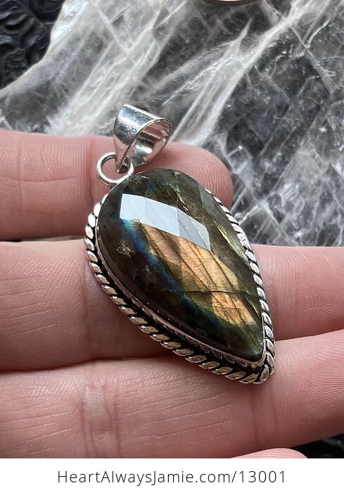 Faceted Labradorite Pendant Crystal Stone Jewelry - #OVqMcLtNQpo-5