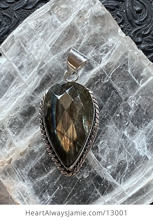 Faceted Labradorite Pendant Crystal Stone Jewelry - #OVqMcLtNQpo-9