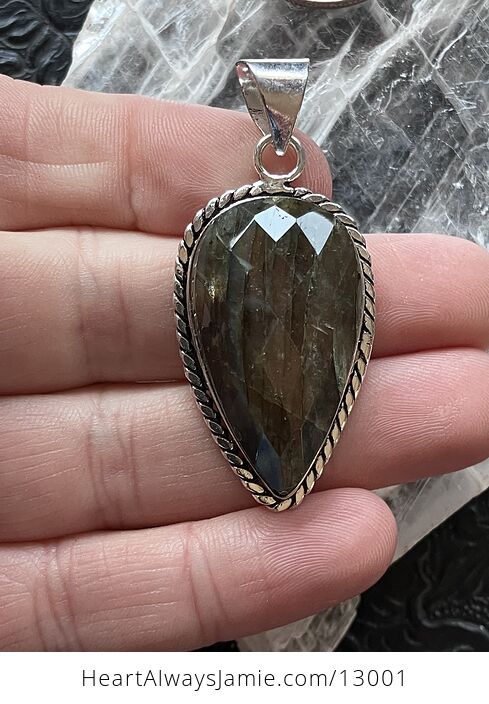 Faceted Labradorite Pendant Crystal Stone Jewelry - #OVqMcLtNQpo-2