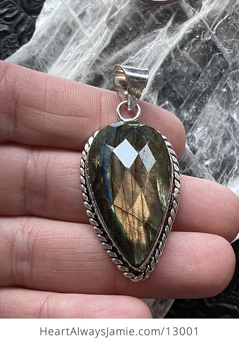 Faceted Labradorite Pendant Crystal Stone Jewelry - #OVqMcLtNQpo-1