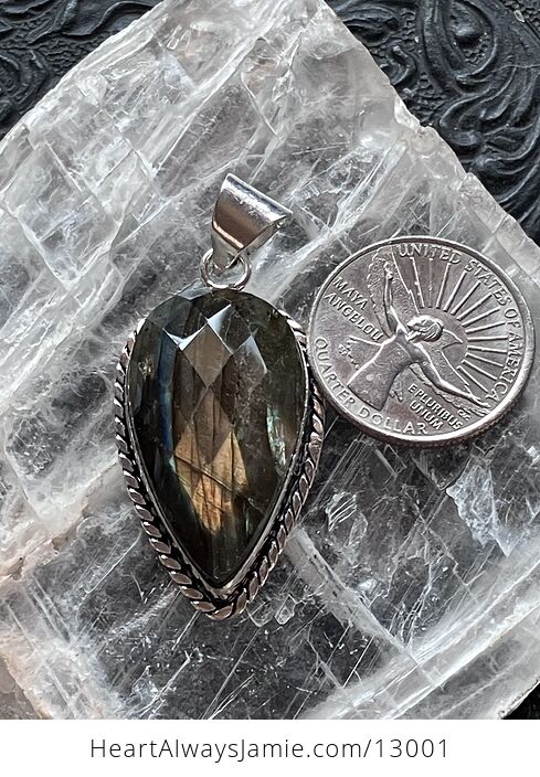 Faceted Labradorite Pendant Crystal Stone Jewelry - #OVqMcLtNQpo-10