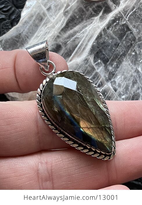 Faceted Labradorite Pendant Crystal Stone Jewelry - #OVqMcLtNQpo-4