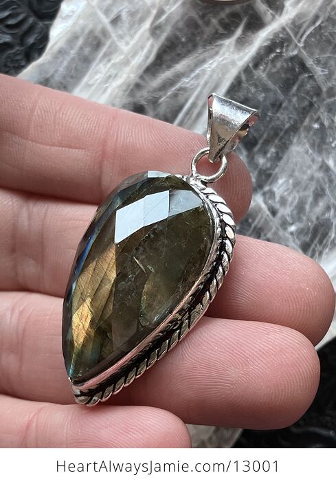 Faceted Labradorite Pendant Crystal Stone Jewelry - #OVqMcLtNQpo-3