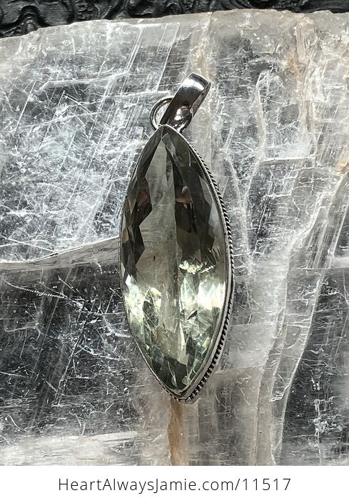 Faceted Natural Prasiolite Green Amethyst Quartz Crystal Stone Jewelry Pendant - #SOrlN2J4fMc-8