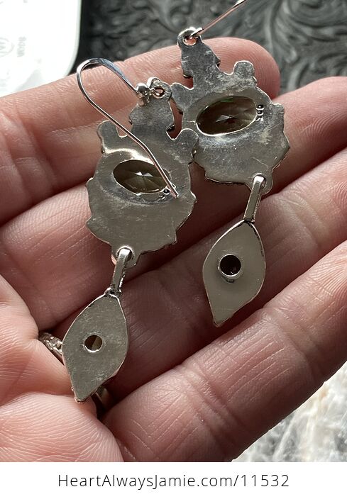 Faceted Peridot Crescent Moon Crystal Stone Jewelry Earrings - #qU7xscLPRjk-8