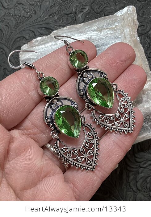 Faceted Peridot Gem Bohemian Styled Mandala Earrings Stone Crystal Jewelry - #2tel4kIywyw-2