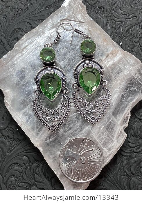 Faceted Peridot Gem Bohemian Styled Mandala Earrings Stone Crystal Jewelry - #2tel4kIywyw-4