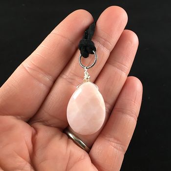 Faceted Pink Opal Stone Jewelry Pendant Necklace #omlXzhc8WXk