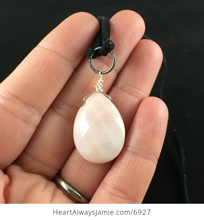 Faceted Pink Opal Stone Jewelry Pendant Necklace - #omlXzhc8WXk-3