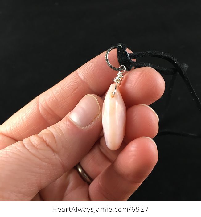 Faceted Pink Opal Stone Jewelry Pendant Necklace - #omlXzhc8WXk-2