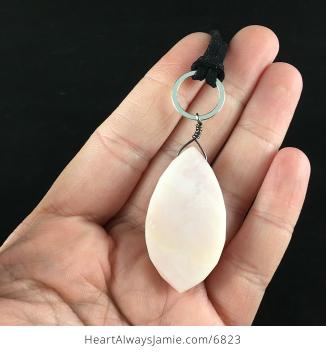 Faceted Pink Opal Stone Jewelry Pendant Necklace - #rmr15I2dLRM-2