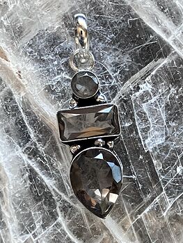 Faceted Smoky Quartz Stone Jewelry Crystal Pendant #fuNb7lDxjew