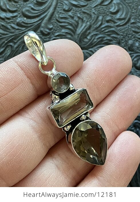 Faceted Smoky Quartz Stone Jewelry Crystal Pendant - #fuNb7lDxjew-3