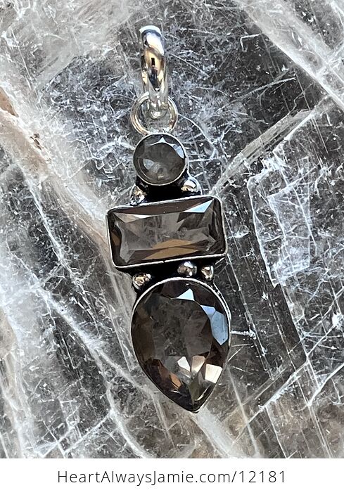 Faceted Smoky Quartz Stone Jewelry Crystal Pendant - #fuNb7lDxjew-1