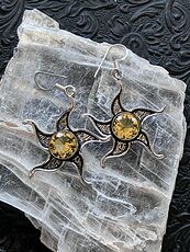 Faceted Yellow Citrine Starfish Dangle Stone Crystal Jewelry Earrings #8k5gm4RWNP4