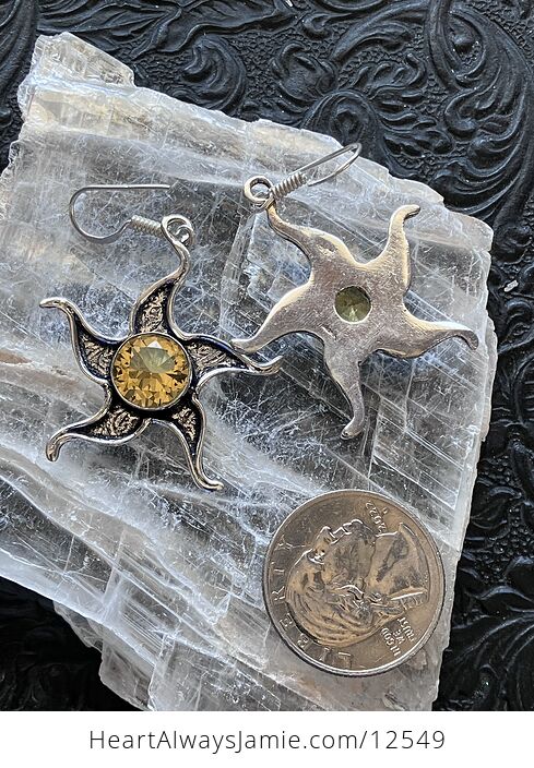 Faceted Yellow Citrine Starfish Dangle Stone Crystal Jewelry Earrings - #8k5gm4RWNP4-4