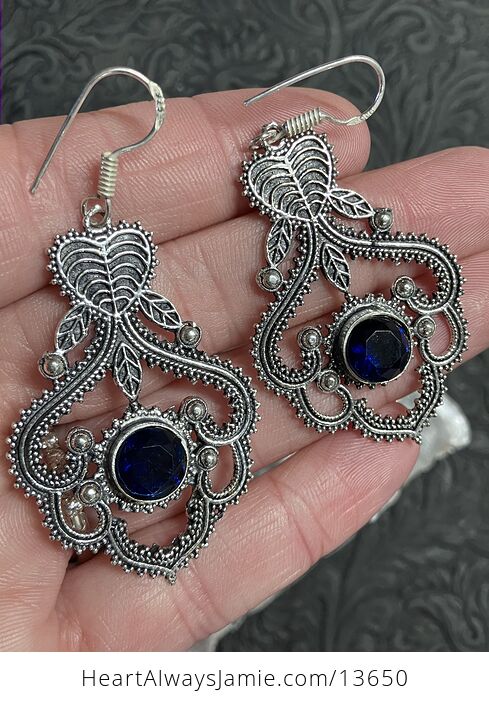 Fairy Core Bohemian Styled Ornate Leaf and Heart Earrings Stone Crystal Jewelry - #gjCkBrFs3H4-4