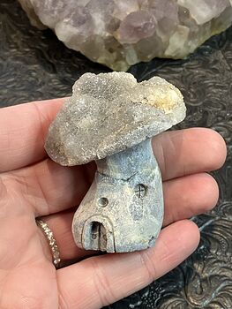 Fairy Mushroom House Carved in Stone Quartz Crystal #Cil8k6VakCU