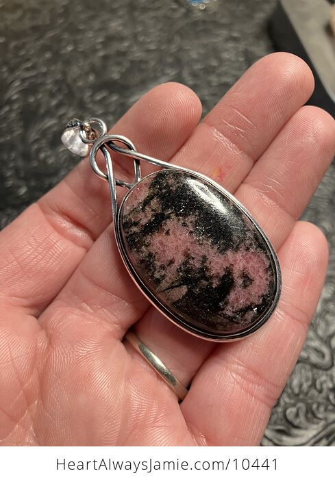 Fairy or Wiccan Themed Rhodonite Crystal Stone Pendant Charm - #RXbLbcBBHCo-2