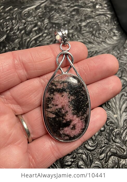 Fairy or Wiccan Themed Rhodonite Crystal Stone Pendant Charm - #RXbLbcBBHCo-1