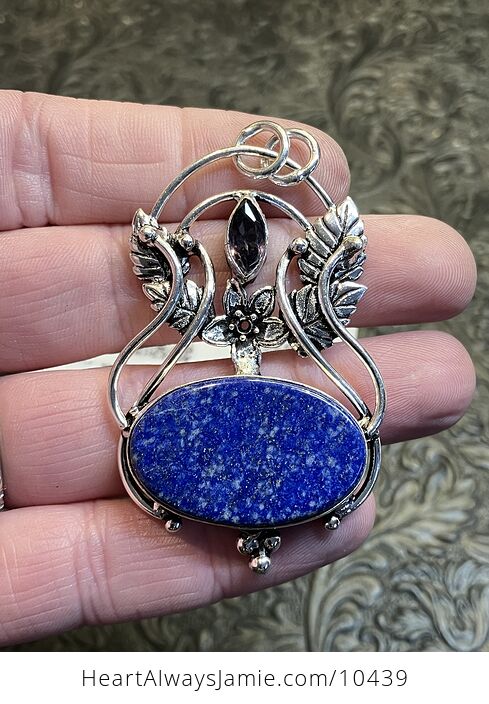 Fairy Themed Blue Lapis Lazuli Crystal Stone Pendant Charm - #75jzzCEk15E-1