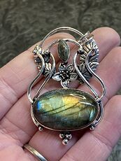 Fairy Themed Flashy Labradorite Crystal Stone Pendant Charm #8L7TjZGcyYk