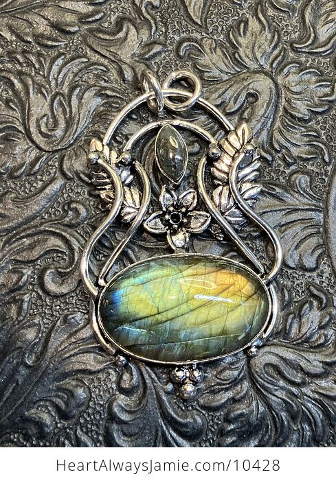 Fairy Themed Flashy Labradorite Crystal Stone Pendant Charm - #8L7TjZGcyYk-5