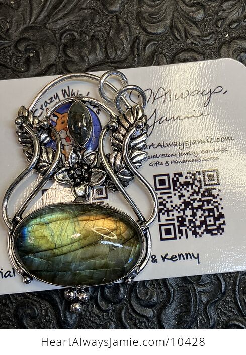 Fairy Themed Flashy Labradorite Crystal Stone Pendant Charm - #8L7TjZGcyYk-4