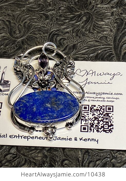 Fairy Themed Lapis Lazuli Crystal Stone Pendant Charm - #lvbT3coxdlk-12