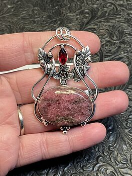 Fairy Themed Rhodonite Crystal Stone Pendant Charm #IgpqyL4L0nw