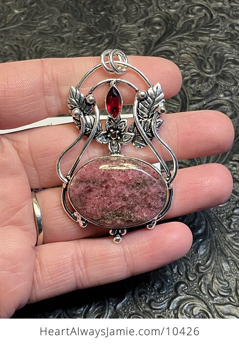 Fairy Themed Rhodonite Crystal Stone Pendant Charm - #IgpqyL4L0nw-3