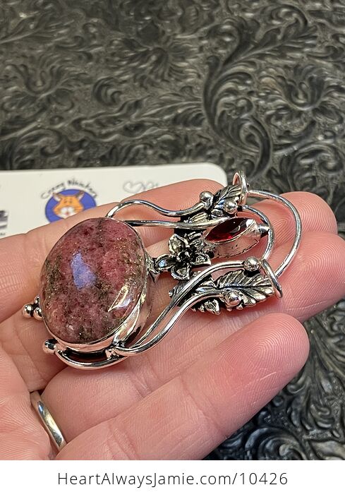 Fairy Themed Rhodonite Crystal Stone Pendant Charm - #IgpqyL4L0nw-5