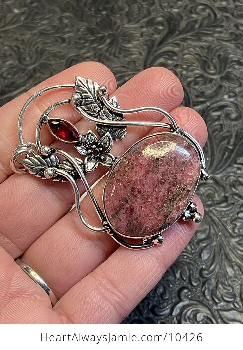 Fairy Themed Rhodonite Crystal Stone Pendant Charm - #IgpqyL4L0nw-4