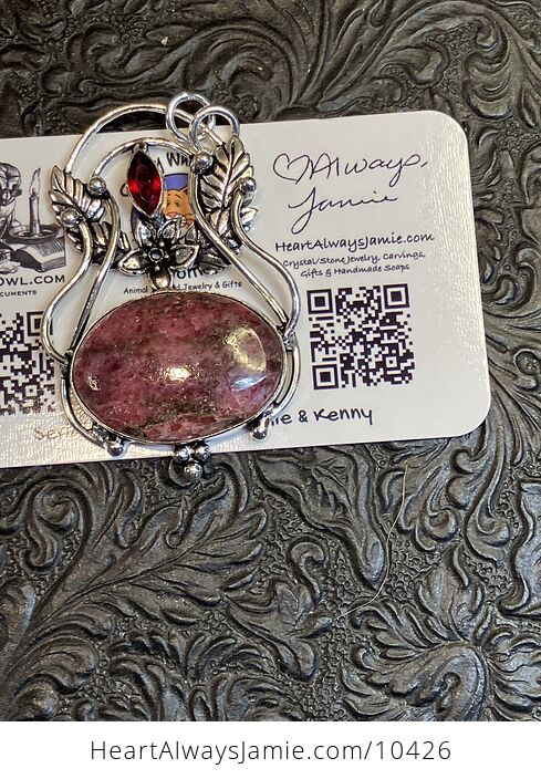 Fairy Themed Rhodonite Crystal Stone Pendant Charm - #IgpqyL4L0nw-2