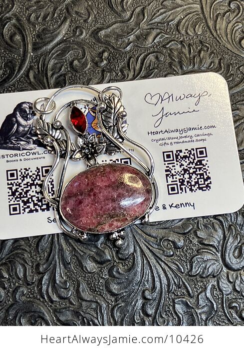 Fairy Themed Rhodonite Crystal Stone Pendant Charm - #IgpqyL4L0nw-7