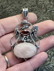 Fairy Themed Rose Quartz and Butterfly Crystal Stone Pendant Charm #qX2XuO01K6M