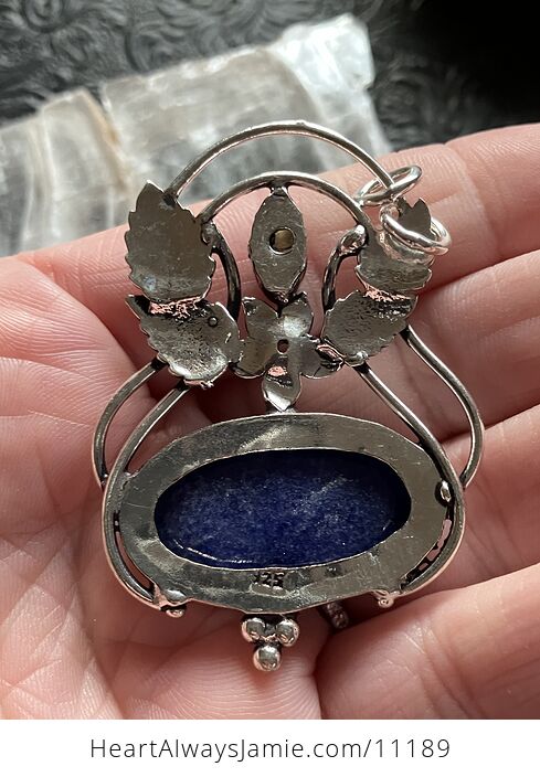 Fairy Themed Sapphire Blue Stone and Labradorite Crystal Pendant Charm - #1CmjHeIGLw8-5