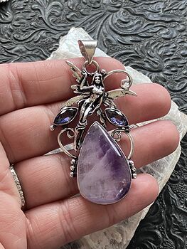 Fairy with Purple Amethyst and Faceted Gems Jewelry Crystal Pendant #hhaSv12VKBM