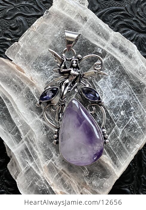 Fairy with Purple Amethyst and Faceted Gems Jewelry Crystal Pendant - #hhaSv12VKBM-5